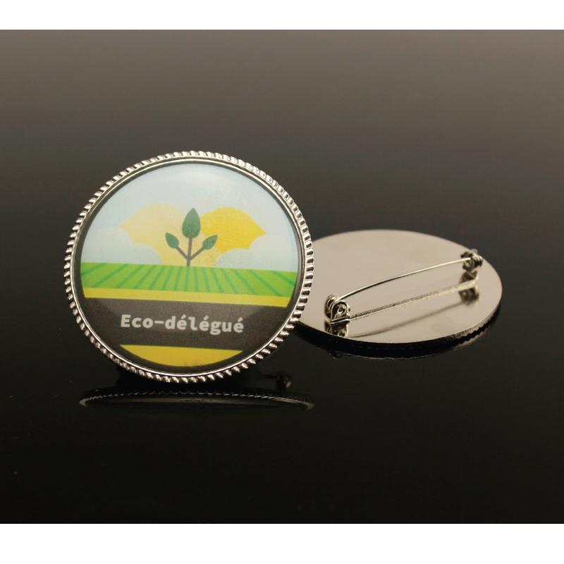 22mm Silver Oval Rope Design Metal Badges